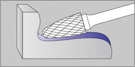 Борфреза твердосплавная гиперболическая со сферическим торцом с одинарным мелким зубом F1625S-M06
